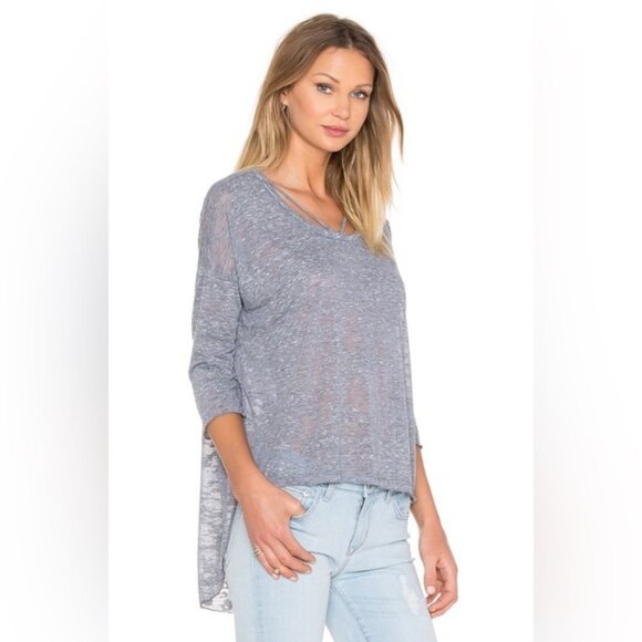 Revolve LNA Cape Strap Tee Top Burnout 3/4 Length Sleeve White Size Small - Picture 3 of 16